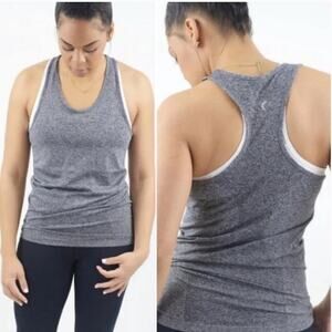 ZYIA Active Fog Copper Charged Athletic Razorback Tank Top Gray M